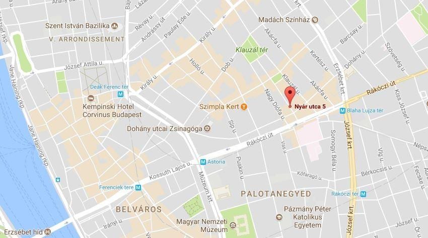 kat jeyografik nan budapest distri limyè wouj